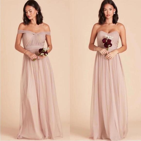 Birdy Grey Womens Christina Convertible Tulle Maxi Dress Sandy Taupe Size XS New - Picture 1 of 12